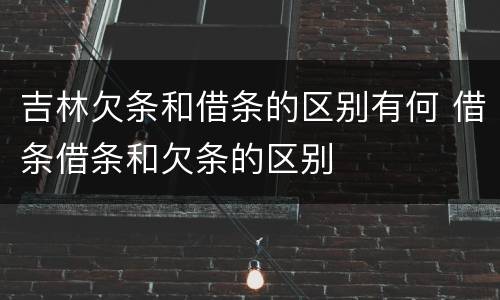 吉林欠条和借条的区别有何 借条借条和欠条的区别