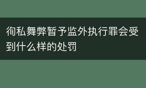 徇私舞弊暂予监外执行罪会受到什么样的处罚
