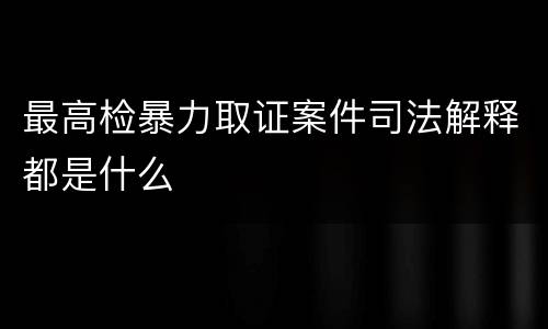 最高检暴力取证案件司法解释都是什么