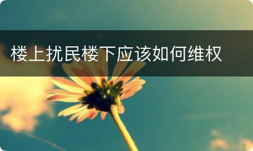 楼上扰民楼下应该如何维权