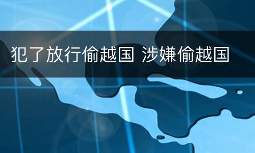 犯了放行偷越国 涉嫌偷越国