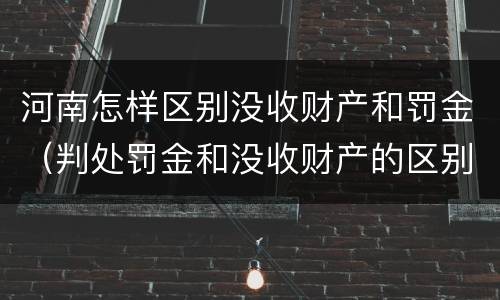 河南怎样区别没收财产和罚金（判处罚金和没收财产的区别）