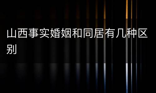 山西事实婚姻和同居有几种区别