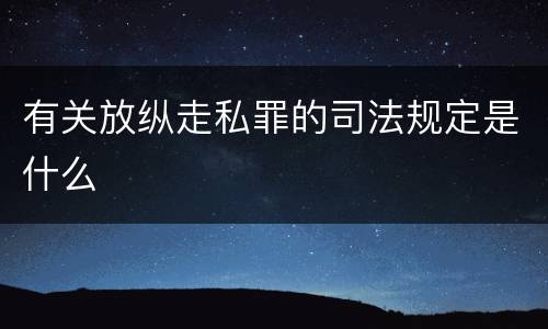 有关放纵走私罪的司法规定是什么