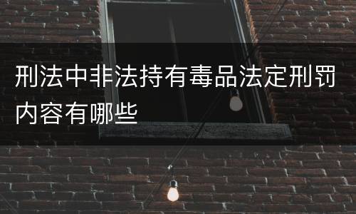 刑法中非法持有毒品法定刑罚内容有哪些