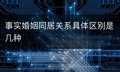 事实婚姻同居关系具体区别是几种