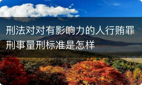 刑法对对有影响力的人行贿罪刑事量刑标准是怎样