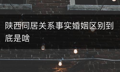 陕西同居关系事实婚姻区别到底是啥