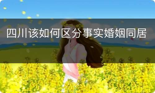 四川该如何区分事实婚姻同居