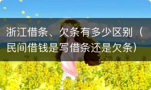 浙江借条、欠条有多少区别（民间借钱是写借条还是欠条）