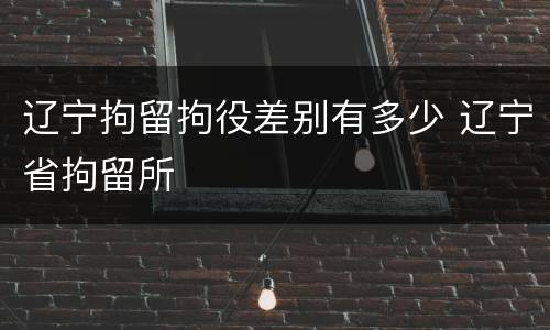 辽宁拘留拘役差别有多少 辽宁省拘留所