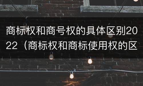 商标权和商号权的具体区别2022（商标权和商标使用权的区别）