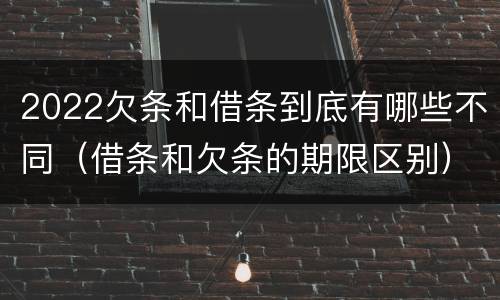 2022欠条和借条到底有哪些不同（借条和欠条的期限区别）