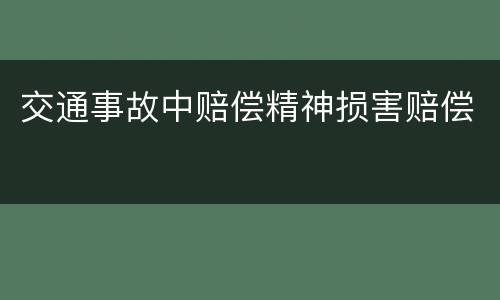 交通事故中赔偿精神损害赔偿