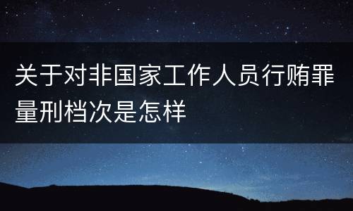 关于对非国家工作人员行贿罪量刑档次是怎样
