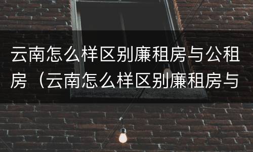 云南怎么样区别廉租房与公租房(云南怎么样区别廉租房与公租房呢)