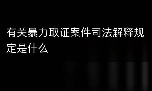 有关暴力取证案件司法解释规定是什么