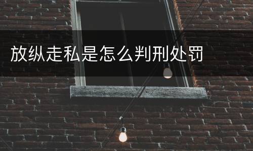 放纵走私是怎么判刑处罚