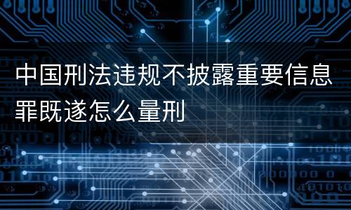 中国刑法违规不披露重要信息罪既遂怎么量刑