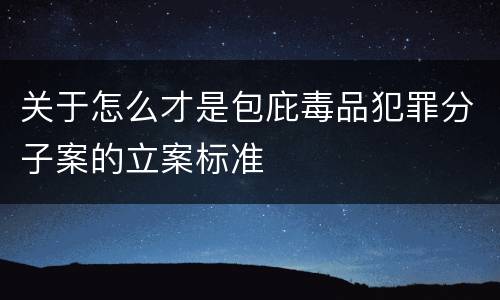关于怎么才是包庇毒品犯罪分子案的立案标准
