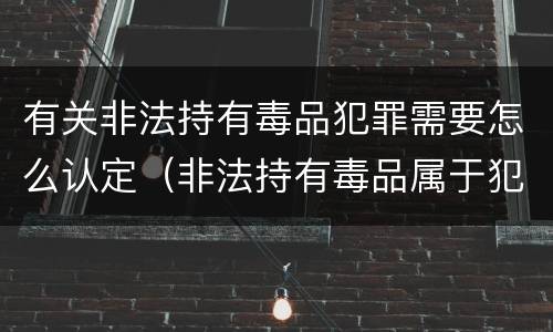 有关非法持有毒品犯罪需要怎么认定（非法持有毒品属于犯罪吗）