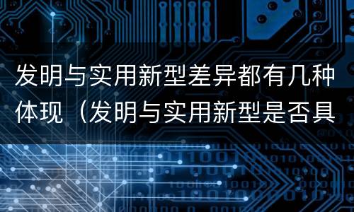发明与实用新型差异都有几种体现（发明与实用新型是否具有实用性）