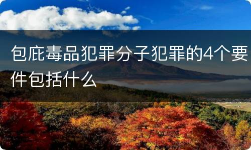 包庇毒品犯罪分子犯罪的4个要件包括什么