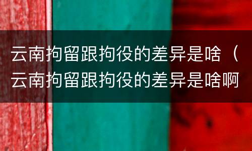 云南拘留跟拘役的差异是啥（云南拘留跟拘役的差异是啥啊）