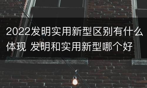 2022发明实用新型区别有什么体现 发明和实用新型哪个好