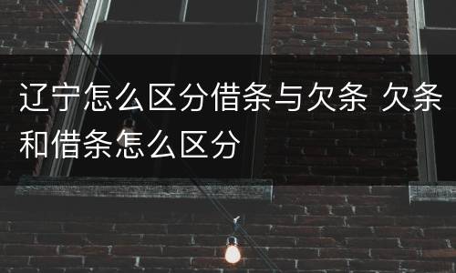辽宁怎么区分借条与欠条 欠条和借条怎么区分