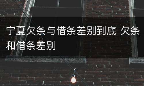宁夏欠条与借条差别到底 欠条和借条差别