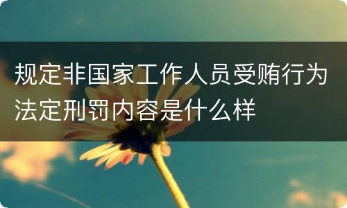 规定非国家工作人员受贿行为法定刑罚内容是什么样