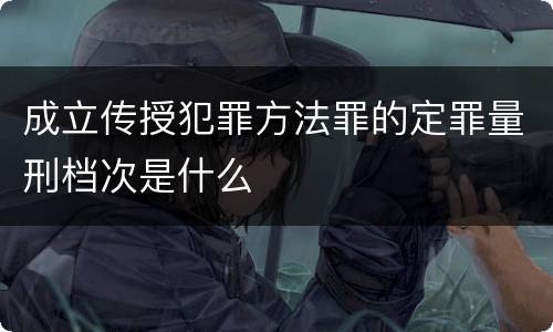 成立传授犯罪方法罪的定罪量刑档次是什么