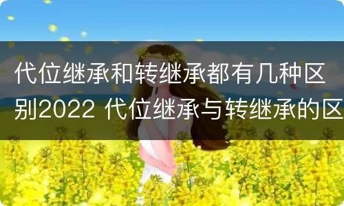 代位继承和转继承都有几种区别2022 代位继承与转继承的区别有哪些?