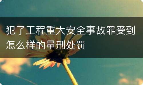 犯了工程重大安全事故罪受到怎么样的量刑处罚