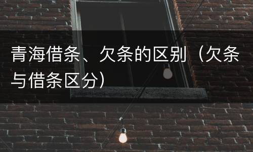 青海借条、欠条的区别（欠条与借条区分）