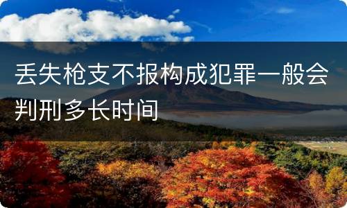丢失枪支不报构成犯罪一般会判刑多长时间