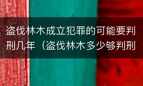 盗伐林木成立犯罪的可能要判刑几年（盗伐林木多少够判刑）
