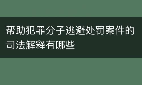 帮助犯罪分子逃避处罚案件的司法解释有哪些