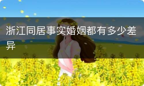 浙江同居事实婚姻都有多少差异