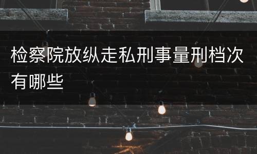 检察院放纵走私刑事量刑档次有哪些