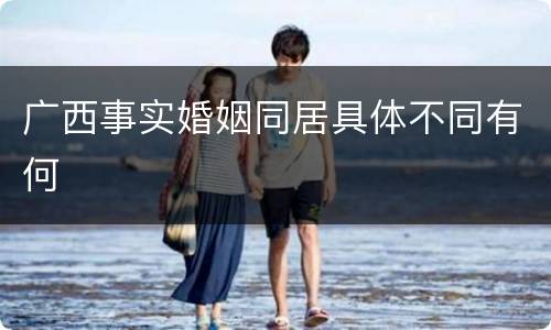 广西事实婚姻同居具体不同有何