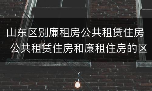 山东区别廉租房公共租赁住房 公共租赁住房和廉租住房的区别