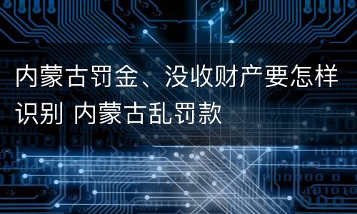 内蒙古罚金、没收财产要怎样识别 内蒙古乱罚款