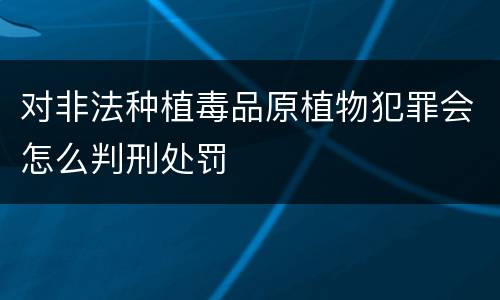 对非法种植毒品原植物犯罪会怎么判刑处罚