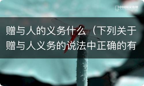 赠与人的义务什么（下列关于赠与人义务的说法中正确的有）