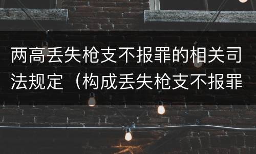 两高丢失枪支不报罪的相关司法规定（构成丢失枪支不报罪）