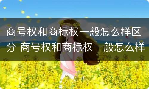 商号权和商标权一般怎么样区分 商号权和商标权一般怎么样区分呢