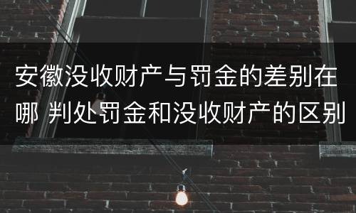 安徽没收财产与罚金的差别在哪 判处罚金和没收财产的区别