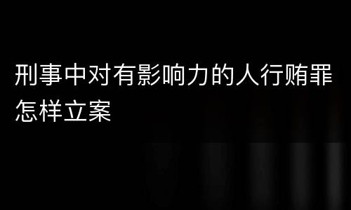 刑事中对有影响力的人行贿罪怎样立案